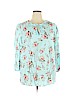 Lane Bryant 100% Cotton Blue 3/4 Sleeve Blouse Size 16 - photo 1