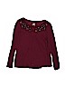 Justice Solid Burgundy Long Sleeve Top Size 12 - photo 1