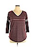 Nine Britton Burgundy 3/4 Sleeve Top Size XL - photo 1
