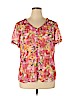 Requirements 100% Polyester Pink Short Sleeve Blouse Size 16 - photo 1
