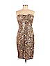 Badgley Mischka Gold Cocktail Dress Size 8 - photo 1