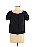 Theory Black Short Sleeve Blouse Size 8 - photo 1