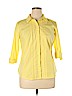 Worthington Yellow 3/4 Sleeve Button-Down Shirt Size XL - photo 1