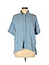 & Other Stories Blue Short Sleeve Button-Down Shirt Size 4 - photo 1