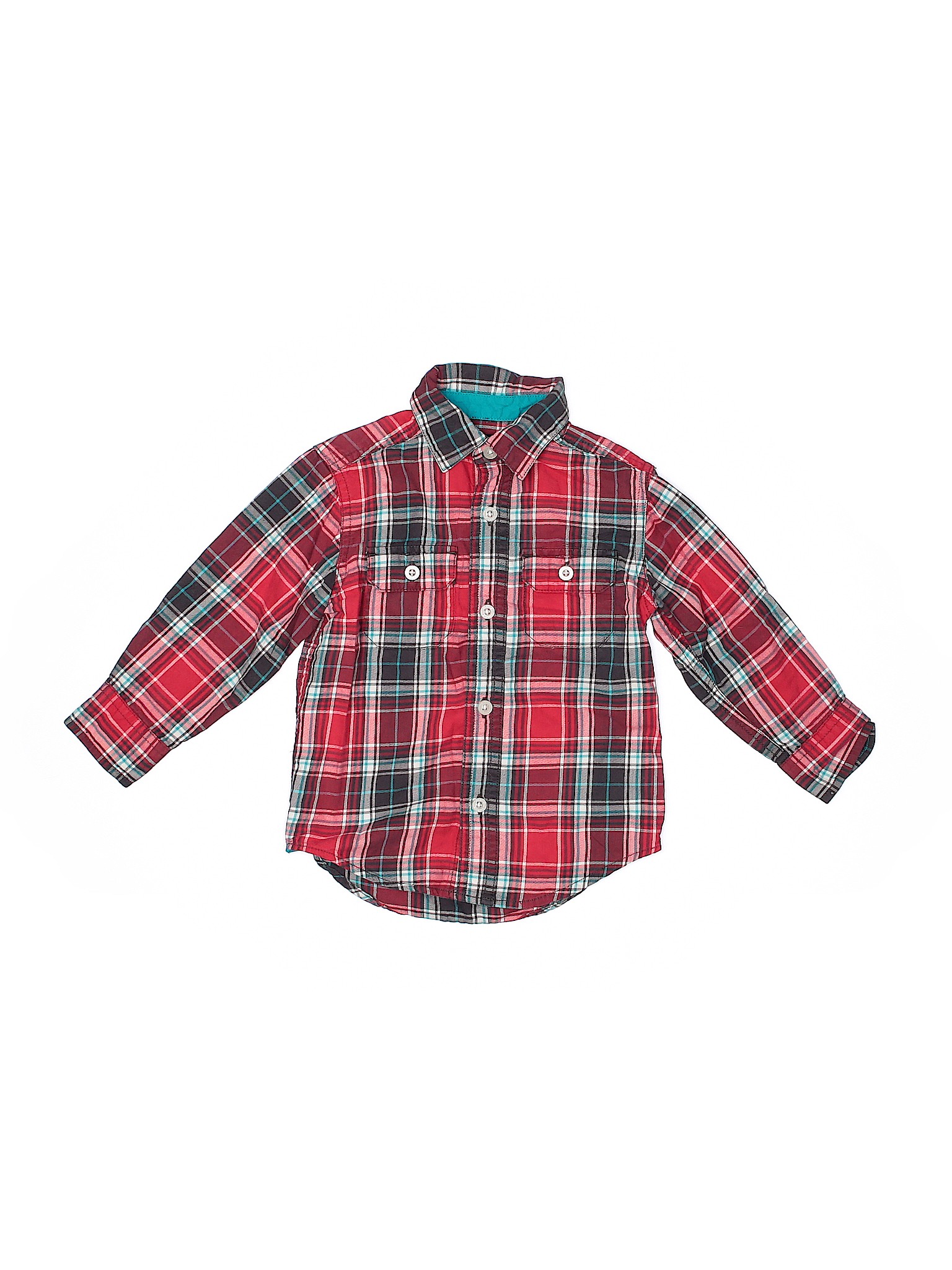 Carter's Boys Red Long Sleeve Button-Down Shirt 3T | eBay