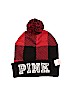 Victoria's Secret 100% Acrylic Checkered-gingham Graphic Red Beanie One size - photo 1