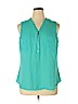 New York & Company 100% Polyester Blue Sleeveless Blouse Size XL - photo 1