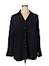 14th & Union 100% Polyester Black Long Sleeve Button-Down Shirt Size 1X - photo 1