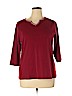 Cj Banks 100% Cotton Burgundy 3/4 Sleeve Top Size 1X - photo 1
