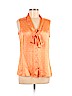 St. John 100% Silk Orange Sleeveless Silk Top Size 6 - photo 1