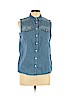 Talbots 100% Cotton Blue Sleeveless Button-Down Shirt Size 12 (petite) - photo 1