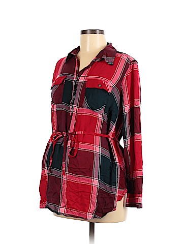 Isabel Maternity Long Sleeve Button-Down Shirt (view 1)