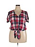 Universal Thread 100% Rayon Red Short Sleeve Button-Down Shirt Size XXL - photo 1
