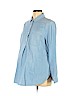 Old Navy - Maternity 100% Cotton Blue Long Sleeve Button-Down Shirt Size L - photo 1