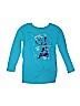 Justice 100% Cotton Graphic Blue Long Sleeve T-Shirt Size 12 - photo 1