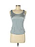 Karen Millen 100% Cotton Blue Sleeveless Blouse Size 8 - photo 1