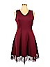 Donna Ricco Burgundy Casual Dress Size 16 - photo 1