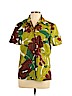 Trina Turk 100% Cotton Green Short Sleeve Button-Down Shirt Size 12 - photo 1