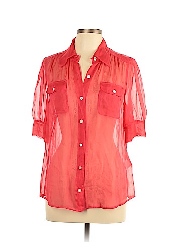 DKNY Short Sleeve Silk Top (view 1)