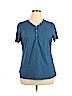 Assorted Brands Blue Short Sleeve Henley Size XL - photo 1