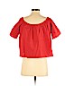 H&M 100% Cotton Red Short Sleeve Blouse Size 4 - photo 2