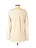 Pomandere 100% Silk Tan Long Sleeve Silk Top Size 40 - photo 2