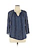 Counterparts 100% Polyester Blue 3/4 Sleeve Blouse Size XL - photo 1
