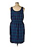 Ann Taylor LOFT 100% Polyester Blue Casual Dress Size XL - photo 2