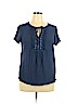 Liz Claiborne Blue Short Sleeve Blouse Size XL - photo 1