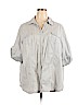 Avenue 100% Cotton Gray Short Sleeve Blouse Size 28 - photo 1