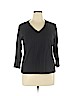 Chico's 100% Cotton Black 3/4 Sleeve Top Size XL (3) - photo 1
