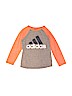 Adidas 100% Cotton Graphic Color Block Gray Active T-Shirt Size 7 - photo 1