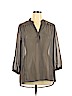 Pleione 100% Polyester Gray Long Sleeve Blouse Size XL - photo 1