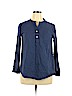 Unbranded 100% Cotton Blue Long Sleeve Blouse Size XL - photo 1