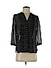 H&M 100% Polyester Black 3/4 Sleeve Blouse Size 4 - photo 1