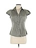 Banana Republic 100% Cotton Gray Short Sleeve Button-Down Shirt Size 8 (petite) - photo 1