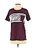 Victoria's Secret Pink 100% Cotton Burgundy Short Sleeve T-Shirt Size XS - photo 1