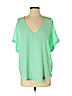 Lush 100% Polyester Green Short Sleeve Blouse Size S - photo 1