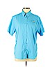 Columbia 100% Polyester Blue Short Sleeve Button-Down Shirt Size XL - photo 1