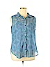 Liz Claiborne 100% Rayon Blue Sleeveless Blouse Size XL - photo 1
