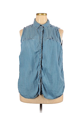 Jessica London Sleeveless Button-Down Shirt (view 1)