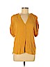 H&M 100% Rayon Yellow Short Sleeve Blouse Size 8 - photo 1