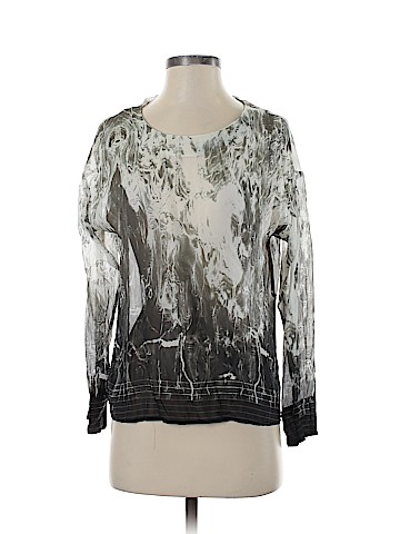 Ecru 3/4 Sleeve Silk Top (view 1)