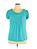 Style&Co Blue Short Sleeve Top Size XL - photo 1