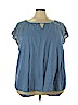 Ava & Viv 100% Tencel Lyocell Blue Short Sleeve Blouse Size 4X - photo 1