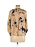 Tucker by Gaby Basora 100% Silk Tan 3/4 Sleeve Silk Top Size M - photo 2