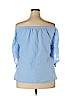 Lane Bryant Outlet 100% Cotton Blue Short Sleeve Blouse Size 18 - 20 Plus - photo 2