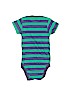 Gerber 100% Cotton Stripes Green Short Sleeve Onesie Size 0-3 mo - photo 2