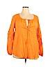Lane Bryant 100% Cotton Orange Long Sleeve Blouse Size 18 - 20 Plus - photo 1