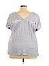 Crescent Blue Short Sleeve Blouse Size 3X - photo 2